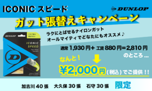【期間限定】ダンロップ「ICONIC SPEED」ガット張替えキャンペーン